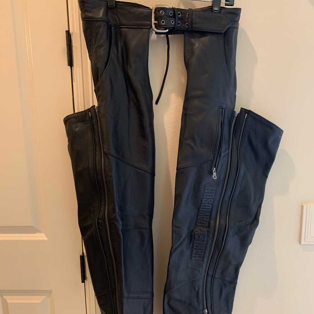 Men’s Black Leather chaps| large